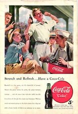 1948 Coca Cola Classic Print Ad Friends Family Baseball Game Coke Advertisement picture