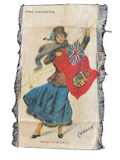 Tobacco Silk Old Canada Flag Canadian Beautiful Girl Blue Dress Nebo Cigarettes picture