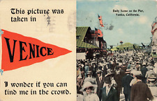 Postcard Venice Beach California Daily Scene at The Pier 1913 Antique Rare 236 picture