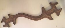  Antique 13 Inch Open Square ends 6 in 1 Wrench Cast Iron 7/16