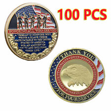 100PCS Challenge Coin Thank You for Your Service Appreciation Veteran Military picture
