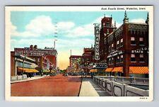 Waterloo IA-Iowa, Main Shopping Area, East Fourth Street Vintage c1942 Postcard picture