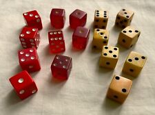 Bakelite Dice - Vintage – 9/16” – Butterscotch (9) + Red (11) – Total 20 Lot wi picture