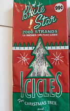 NEW vintage Brite Star Icicles Silver Tinsel, 2000 Strand, MCM Christmas picture