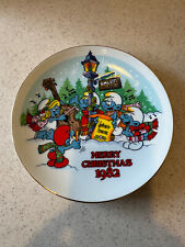 Smurf Carolers Christmas Plate Wallace Berrie Collectibles 1982 picture