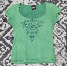 Vintage 2000s Harley Davidson Womens Acid Wash Green  Green T Shirt Size Large picture