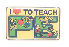 I Love To Teach PE Vintage Lapel Pin picture