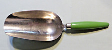 Antique A&J Level Full 1/2 Cup Kitchen Scoop With Green Painted Wood Handle picture