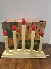 Vintage Christmas Candolier Candelabra  Plastic Electric Drip Candle 5 Light Box picture
