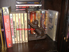 CAT BOOKEND, CAST IRON, STURDY METAL picture
