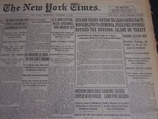 1920 DECEMBER 8 NEW YORK TIMES - WILSON URGES NATION TO LEAD DEMOCRACY - NT 6735 picture