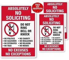 Absolutely No Soliciting Stickers, No Excuses No Exceptions Do Not Ring Bell Kno picture