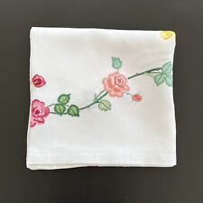 Vintage White Embroidered Table Cloth - 124cm x 120cm picture