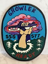 RARE US Navy GROWLER READY SSG 577 Submarine  Wood Plaque Dated 1999 picture