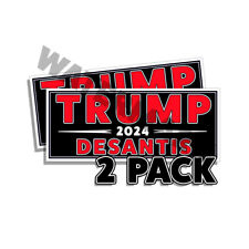 Trump DESANTIS 2024 Decals - Right Wing MAGA Sticker D& 9 x 3.75 - BLACK 2 Pack picture