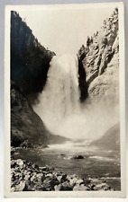 RPPC Great Falls from Below, Yellowstone Park, Wyoming, Vintage HAYNES Postcard picture