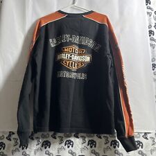 Harley Davidson Embroidered Embossed Long Sleeve Jersey Size Large picture