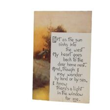 Postcard Poetry Poem Oh As The Sun Sinks Into The West Vintage Unused picture