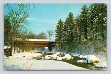 Old Postcard Covered Bridge Snow Creek Swift River Conway New Hampshire Colorado picture