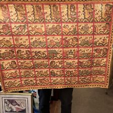 FINE OLD ANTIQUE BALINESE KAMASAN PAINTING TAPESTRY TEXTILE 32.5” X 24.5 picture