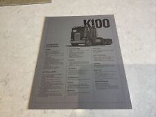 Kenworth K100 Standard And Optional Equipment Spec Sheet 1978 picture