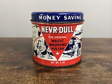 VINTAGE 1941 NEVR-DULL NEVER-DULL Magic Wadding Polish Tin Can Advertising picture