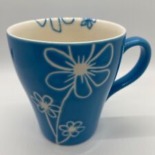 Starbucks Coffee Mug 2007 Light Blue White Daisy Flowers 15 oz Turquoise Cup picture