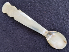 Antique Carved Horn Spoon ~ Scottish Thistle 4.75