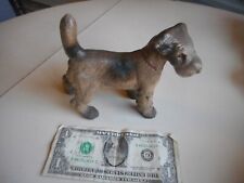 Antique Cast Iron & Painted Hubley Airdale Dog Doorstop picture