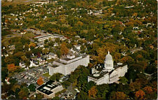 Vtg Aerial View of Capitol Buildings Augusta Maine ME Unused Postcard picture