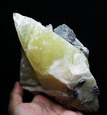 4.04 lb New find natural yellow cone Calcite Crystal cluster mineral specimen picture