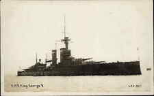 Battleship HMS King George V Boats, Ships British Navy c1912 Real Photo Postcard picture