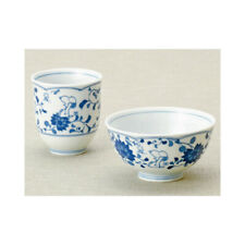 Peanuts Snoopy Indigo Arabesque Rice Bowl & Teacup Set in Box Made in Japan picture