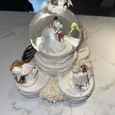 Disney Princess Wedding Cake Musical Rotating Snowglobe Ariel Belle Cinderella picture