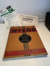 1938 Myers No. 70 Pump Catalog Ashland Ohio Dealer Letter And Discount Sheet picture