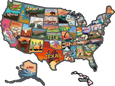 RV State Travel USA Map Sticker, United States Vinyl Map RV Decals Travel Camper picture