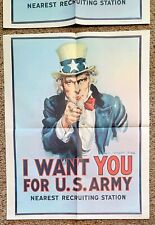(5) 1975 UNCLE SAM I WANT YOU PRINT 28x22 LOT RPI223 US GOVERNMENT PRINTING EX picture
