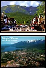 2~4X6 Postcards Whitefish, MT Montana  CENTRAL AVENUE STREET SCENE & AERIAL VIEW picture