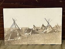 1900s Native American Plains Indian Tipi Teepee Camp Real Photo Postcard RPPC picture