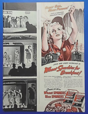 1942 Quaker Puffed Wheat/Rice Sparkies World War 2 Vtg 1940's Magazine Print Ad picture