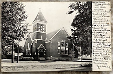 M.E. Methodist Episcopal Church Ovid Michigan 1907 Undivided Back Postcard 5313 picture