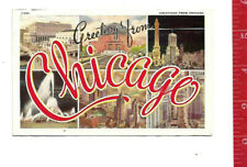 vintage 1945 Linen Large Letter Greetings from Chicago picture