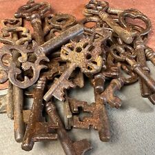 Antique Vintage Style 19th Century Iron Keys Assorted Lot of 25 picture