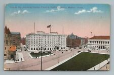Copley Square Plaza Library Boston Massachusetts Postcard Antique picture