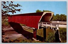 Postcard Holliwell Covered Bridge Winterset Iowa 1980s Unused Unposted picture