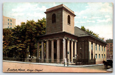 Original Old Vintage Antique Postcard Image King's Chapel Boston, Massachusetts picture
