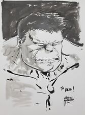 Incredible Hulk Gabriel Hardman 12 x 9 Original Art Head Sketch Inked Signed picture