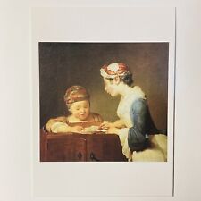 Phaidon Press Postcard “The Young Schoolmistress” Jean Chardin Teach Read Art P2 picture