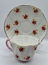 Rare Vintage Shelley Hulmes Rose Dainty Shape Teacup & Saucer Bone China England picture