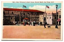 Antique Main Entrance to Bath House, Mission Beach, San Diego, CA Postcard picture